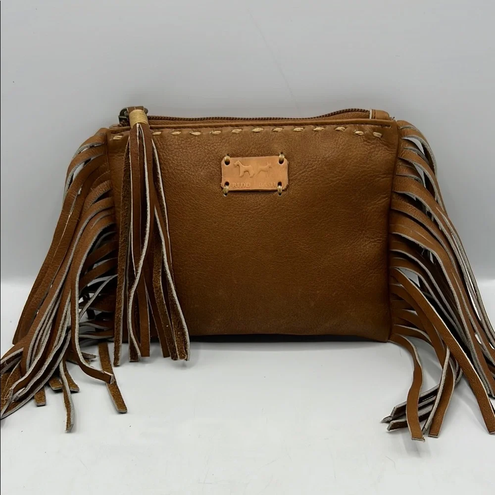 Fredd+Basha Brown‎ Fringe Clutch Boho Western Chic